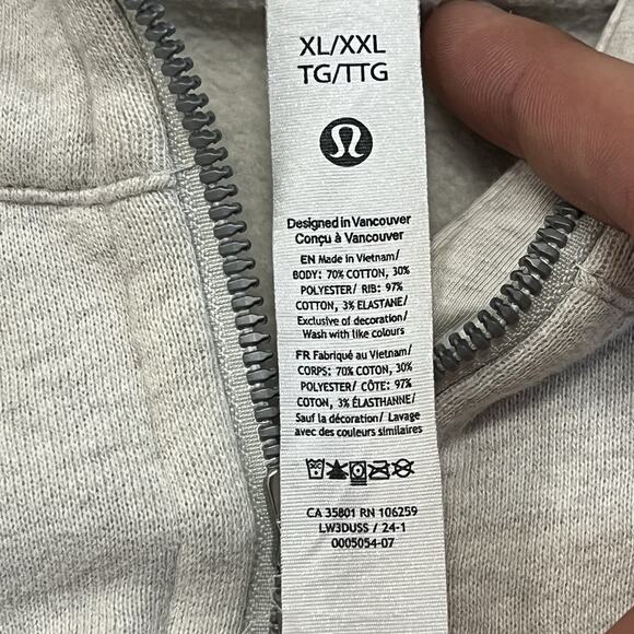 Lululemon LW3DUSS Scuba Oversized Crop Half-Zip Hoodie in Grey | XL-XXL - Picture 4 of 9